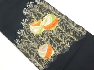 薄に糸巻き模様織出し名古屋帯